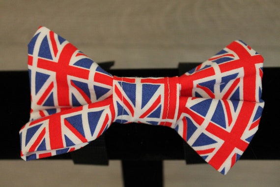 union jack dog bow tie