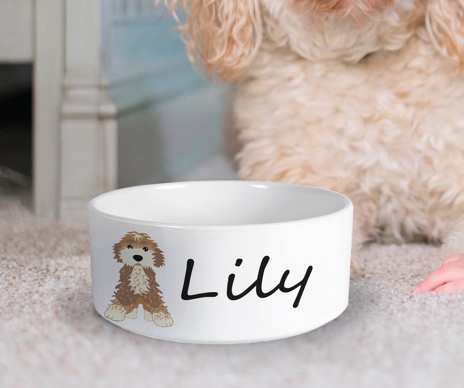 Personalised Cavapoo Dog Bowl Dog Bowl Ceramic Pet Bowl Etsy UK