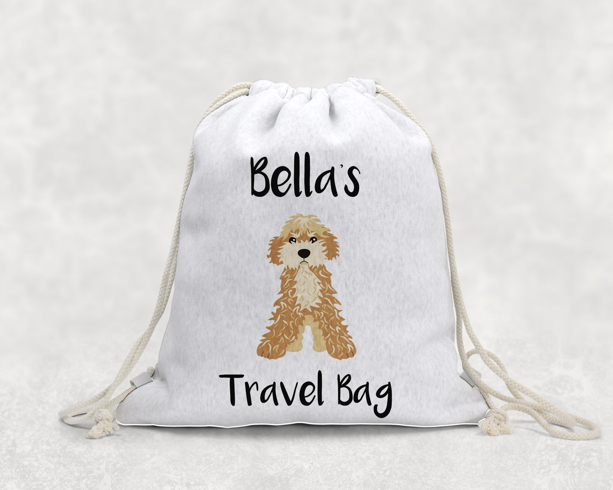 Cockapoo Personalised Drawstring Dog Travel Bag Dog Walking Etsy UK