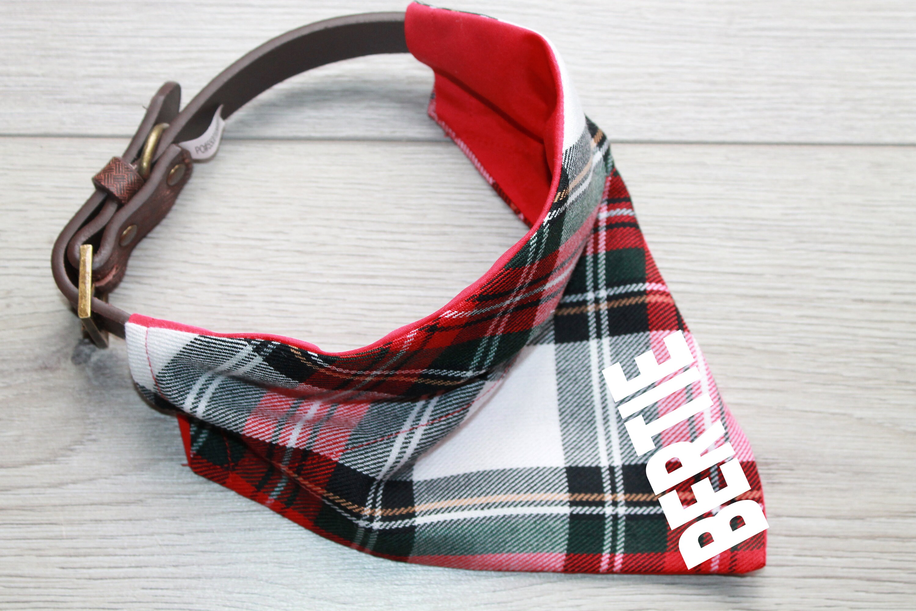 Personalised Tartan Dog Bandana Slip Over Collar Dog Bandana Etsy
