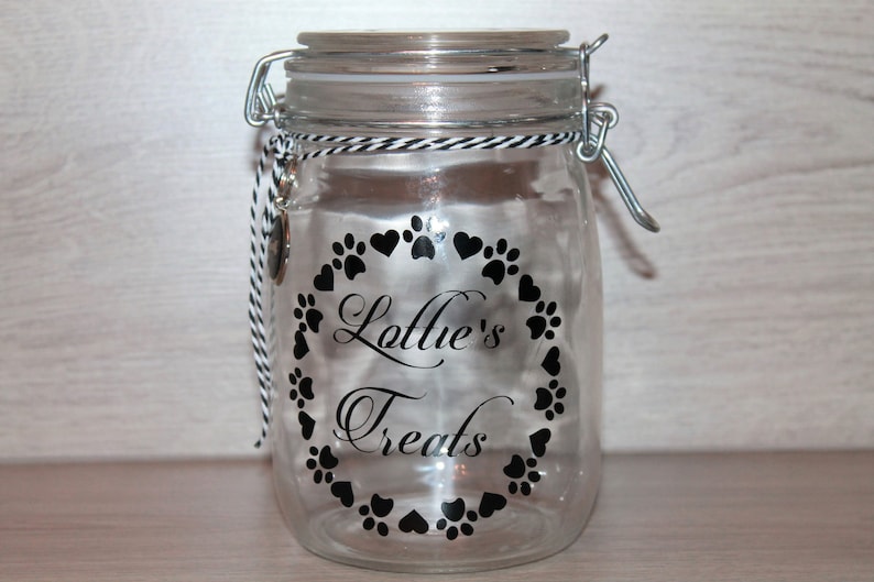 etsy dog treat jar