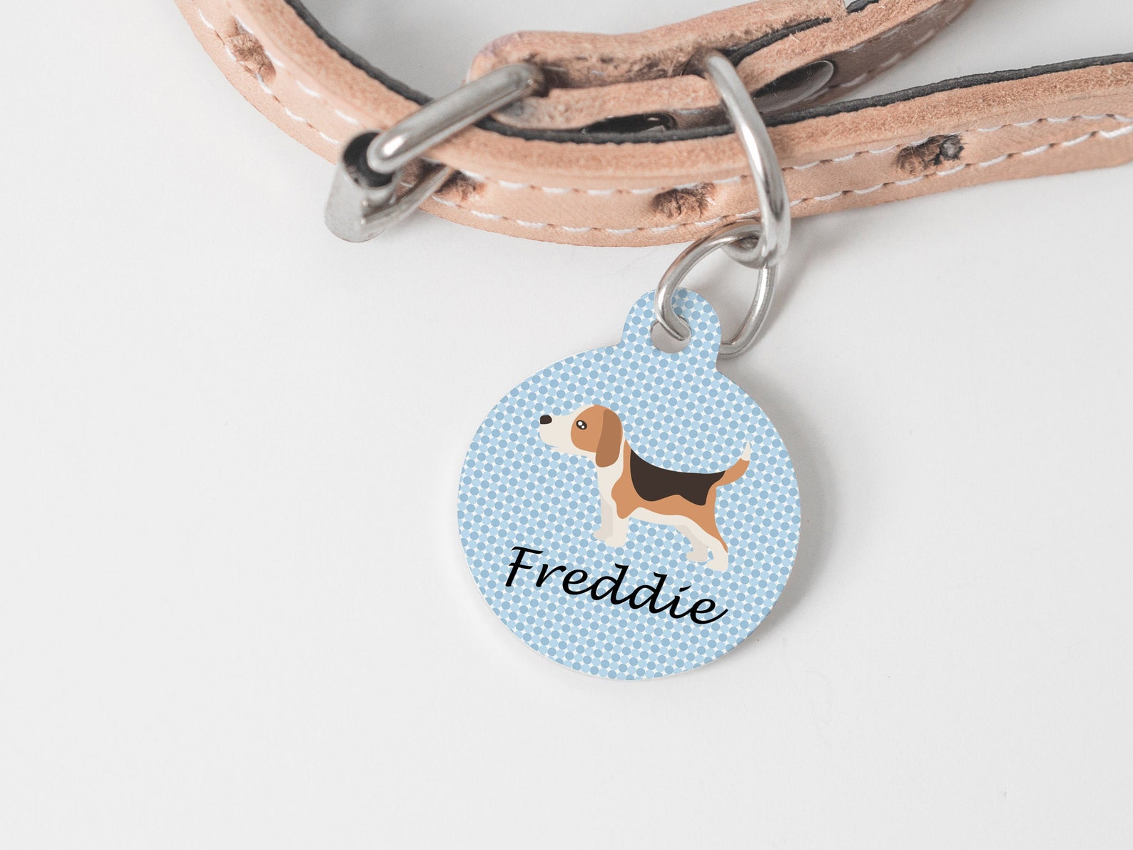 Beagle Dog Tag Blue or Pink Dog Name Tag Personalised Dog Etsy UK