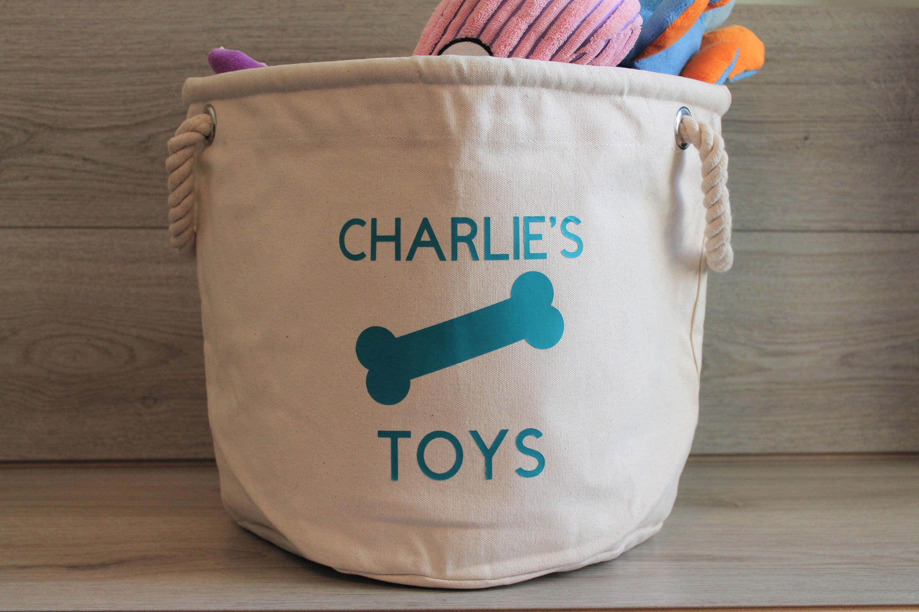 Personalised Dog Toy Basket Dog Toys Storage Bag Dog Toy Etsy UK