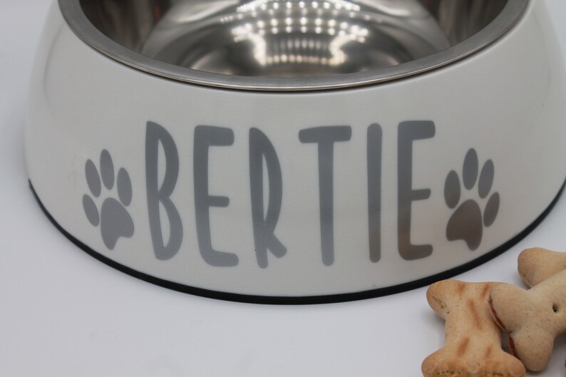 Personalised Dog Bowl Soft White Cream Dog Bowl Non Slip Pet Etsy