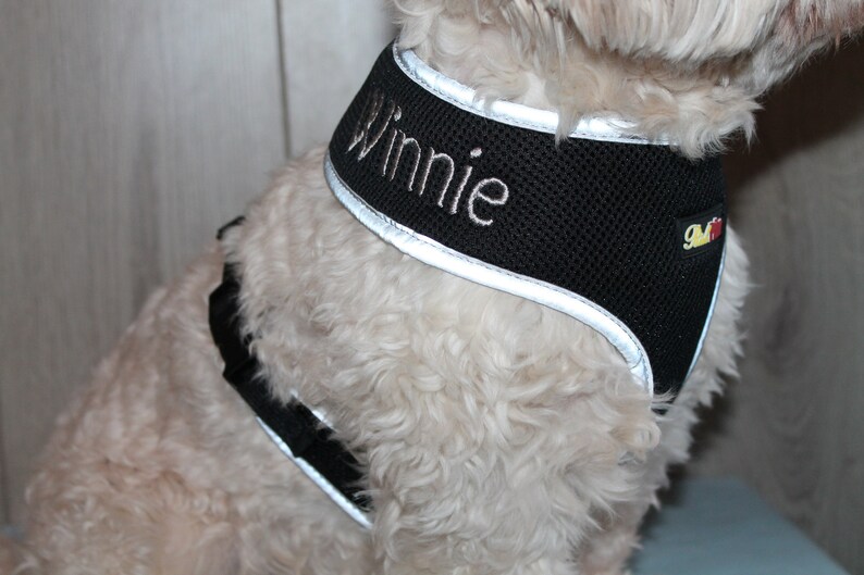 Personalised Dog Harness Custom Dog Harness Embroidered Name Etsy