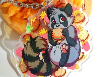 Burger Raccoon Charm (Prism/ Holo)