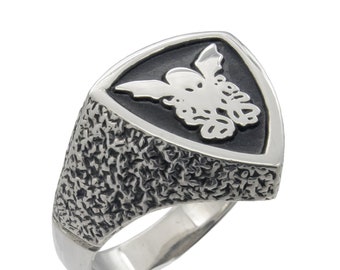 Cthulhu Crest Ring, HP Lovecrafts Call of Cthulhu inspiriert Schmuck, Sterling Silber Cthulhu Siegelring, US-Größen 6 - 20, kostenloser US-Versand