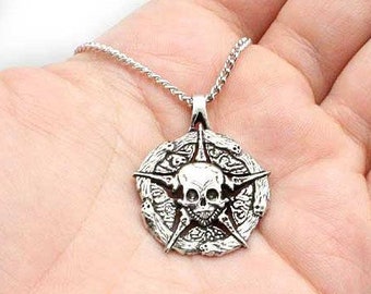 Underworld United Medallion, Sterling Silver Court of the Dead Necklace, Officially Licensed with Sideshow, Skull Pendant, Free US Shipping