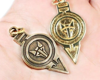 The Howlers Pendant, House Mars Necklace, Licensed Red Rising Jewelry with Pierce Brown, Brass or Bronze, Free US Shipping