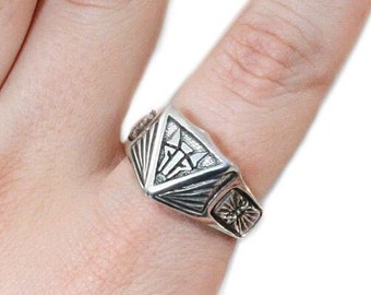 Institute Ring for House Mars uit de Red Rising-serie van Pierce Brown, Sterling Silver House Mars Ring, Maten 6 - 13,5, Gratis verzending in de VS