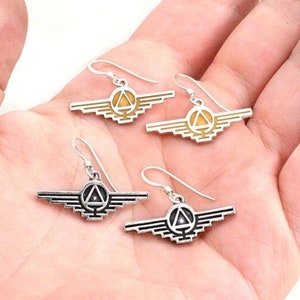 Gold Society Earrings, Officially Licensed Red Rising Jewelry with Pierce Brown, Sterling Silver Dangles, Includes Free US Shipping