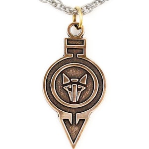 The Howlers Pendant, House Mars Necklace, Licensed Red Rising Jewelry with Pierce Brown, Brass or Bronze, Free US Shipping