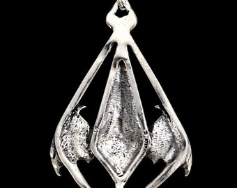 H-Customs Fledermaus Dracula Schlüsselanhänger – Silber – Aus Metall – Gothic Style H-Customs Fledermaus Dracula Schlüsselanhänger – Silber – Aus Metall – Gothic Style