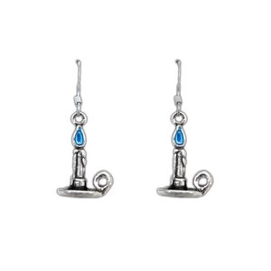 Chandrian Flame Earrings from Kingkiller Chronicle series by Patrick Rothfuss, Candlestick Dangles, Licensed Name of the Wind Jewelry