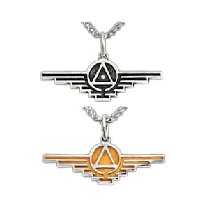 Sterling Silver Gold Society Symbol Pendant, Officially Licensed Red Rising Jewelry with Pierce Brown, Leader Caste Necklace