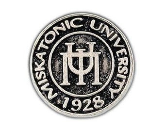 Miskatonic University Class Pin, HP Lovecraft's Call of Cthulhu Jewelry, Sterling Silver or Bronze MU Lapel Pin or Tie Tack