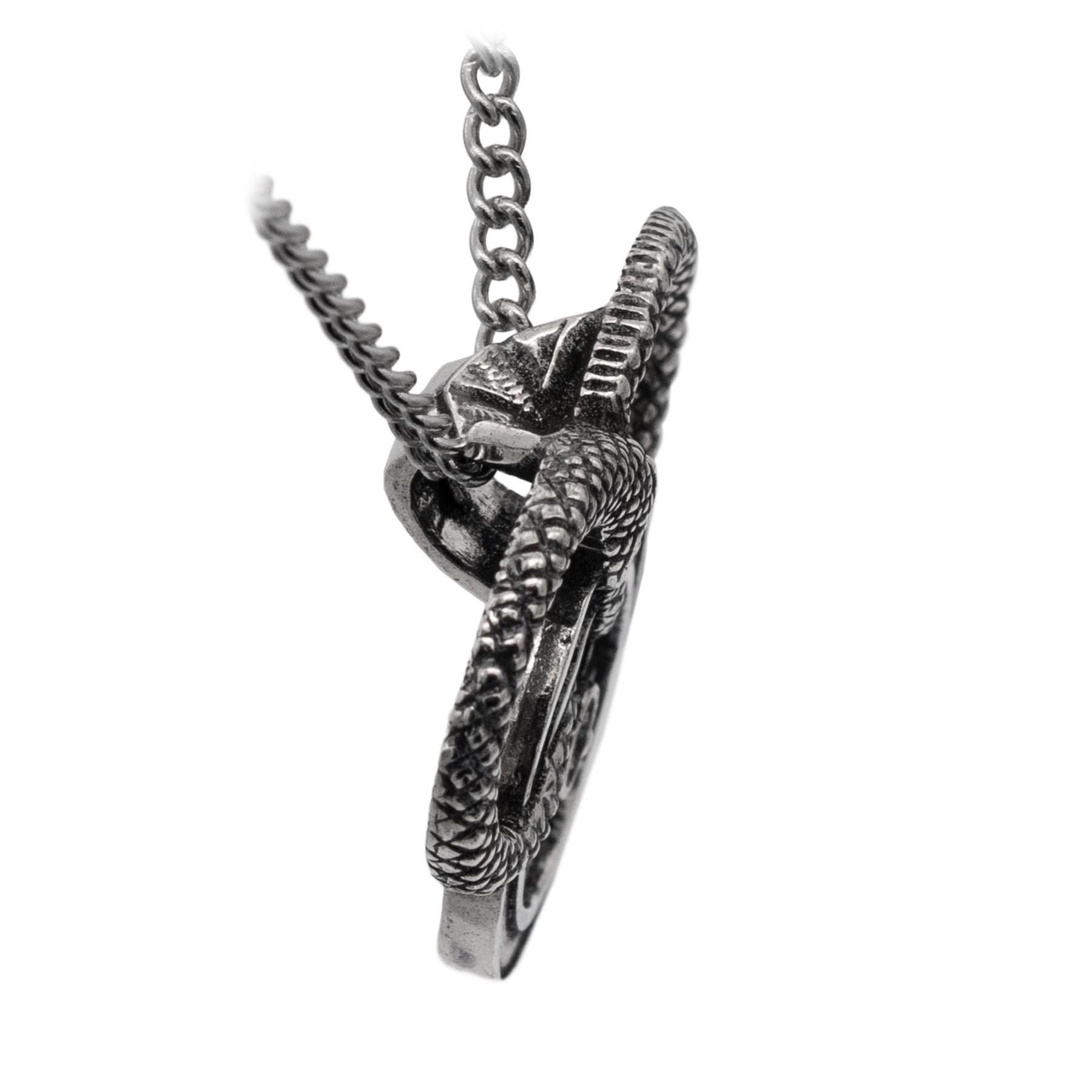The Wheel of Time™© Snake and Wheel Necklace - Sterling Silver or