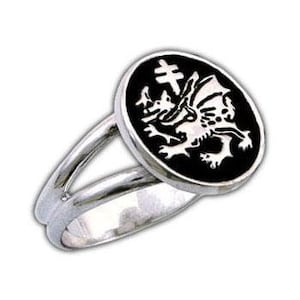 Order of the Dragon Sigil Ring, Vlad the Impaler Jewelry, Sterling Silver Vampire Ring, Dracula, Free US Shipping