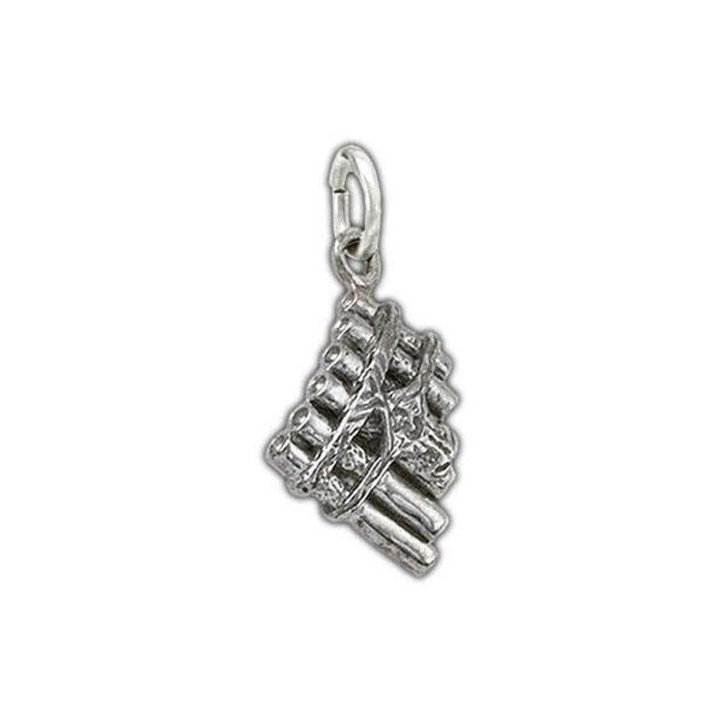 Eolian Talent Pipes™ SMALL CHARM from Patrick Rothfuss' Kingkiller Chronicle series, Officially licensed Name of the Wind Jewelry Plain Silver