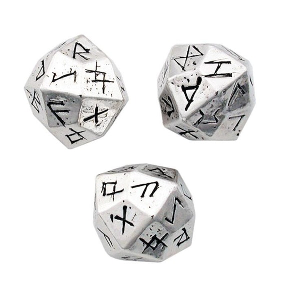 24 Sided Elder Futhark Rune Dice, Viking Rune Die, Gemstone