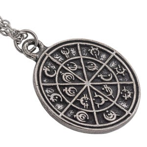 Steel Alphabet Medallion, Officially Licensed Mistborn Jewelry with Brandon Sanderson, Sterling Silver or Pewter Pendant, Free US Shipping