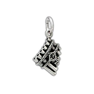 Eolian Talent Pipes™ SMALL CHARM from Patrick Rothfuss' Kingkiller Chronicle series, Officially licensed Name of the Wind Jewelry Black Antiqued
