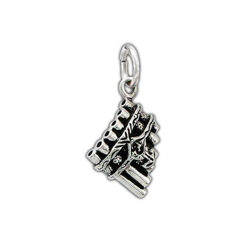 Eolian Talent Pipes™ SMALL CHARM from Patrick Rothfuss' Kingkiller Chronicle series, Officially licensed Name of the Wind Jewelry Black Antiqued