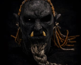 Maschera Orco in Silicone Personalizzabile – Orc Mask Igienica Lavabile per LARP, Cosplay Fantasy e Teatro