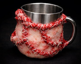 Fake Human Skin Horror Mug – Handmade Macabre Dark Art Cup