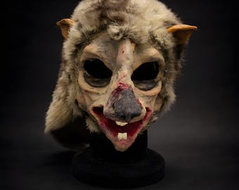 Skaven Rat Mask Silicone with Fur – Durable Dark Fantasy Creature Mask