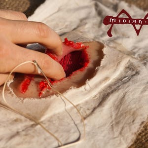 stitchable wound for  LARP silicon - ready to ship - cerusic healer doctor alchemists torturers dynamic role-playing horror creepy game