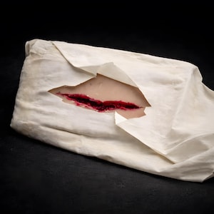 Herida realista cosible: réplica de silicona de una herida de terror, accesorio SFX para maquillaje de efectos especiales, Halloween, teatro y LARP.
