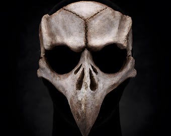 Maschera Teschio di Corvo Horror – Maschera LARP Flessibile, Cosplay Dark Fantasy, Costume Gotico, Maschera Raven Skull Artigianale
