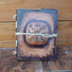 cursed leather book - unique piece ready for shipping - photo holder spells diary wicca shaman victorian herb collection