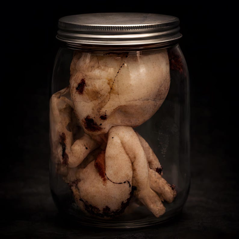 Specimen jar replica dark curiosity, handmade display jar inspired by cabinet of curiosities with preserved specimen aesthetic