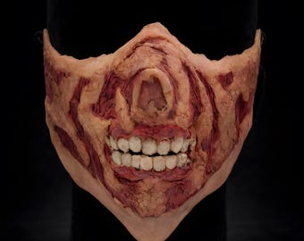 Maschera Zombie Horror in Lattice Indossabile – Mezza Maschera Rapida per LARP Goth Splatter