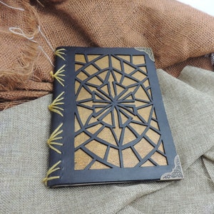 handmade vegetle tanned Tuscan leather book, hand-bound - made to order - customizable in designe,