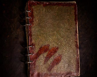 Barbaric A5 Ring Binder – Human Skin Style Planner Cover, Gothic Horror Journal, Dark Art Six Ring Organizer