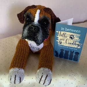 Boxer dog plushie, boxer dog lovers gift, dog lovers gift, boxer dog gifts, boxer dog soft toy, boxerdog memorial, dog memorial, pet loss image 12