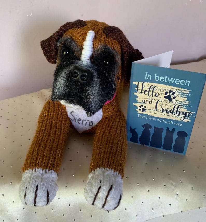 Boxer dog plushie, boxer dog lovers gift, dog lovers gift, boxer dog gifts, boxer dog soft toy, boxerdog memorial, dog memorial, pet loss image 12