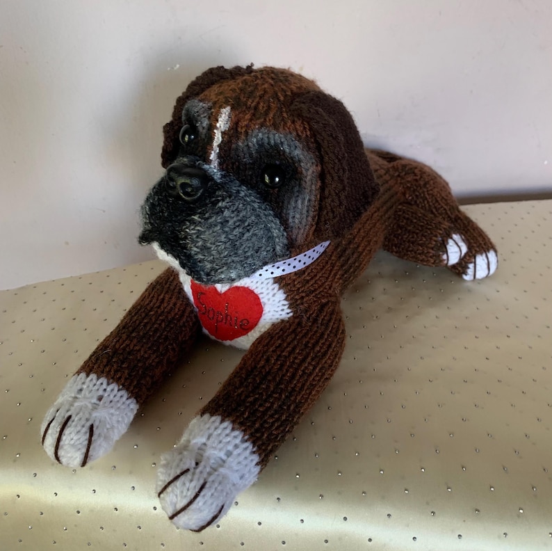 Boxer dog plushie, boxer dog lovers gift, dog lovers gift, boxer dog gifts, boxer dog soft toy, boxerdog memorial, dog memorial, pet loss image 13