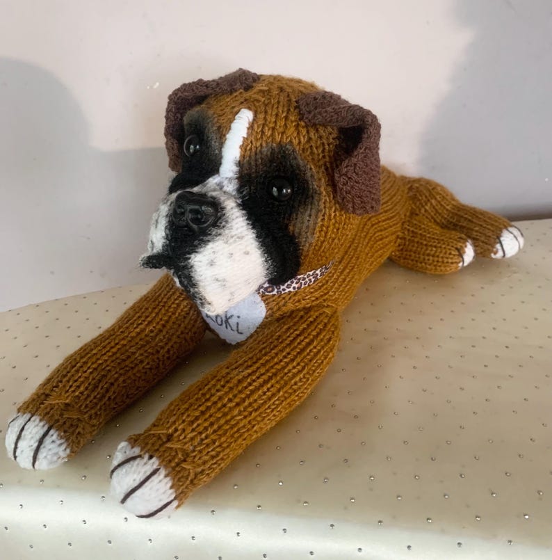 Boxer dog plushie, boxer dog lovers gift, dog lovers gift, boxer dog gifts, boxer dog soft toy, boxerdog memorial, dog memorial, pet loss image 15