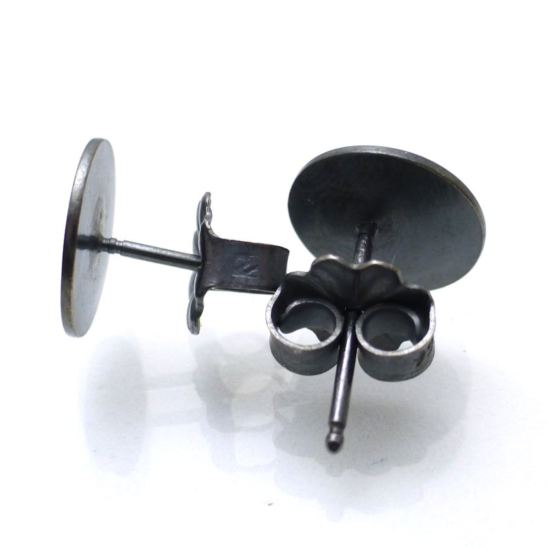 Anchor Stud Earrings Oxidized Sterling Silver Maritime Sailor Tattoo Nautical Boating Gift for Him Gift for Her Post Earring Pair