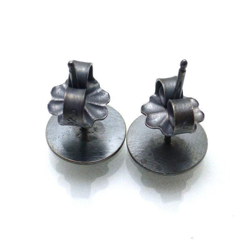 Anchor Stud Earrings Oxidized Sterling Silver Maritime Sailor Tattoo Nautical Boating Gift for Him Gift for Her Post Earring Pair