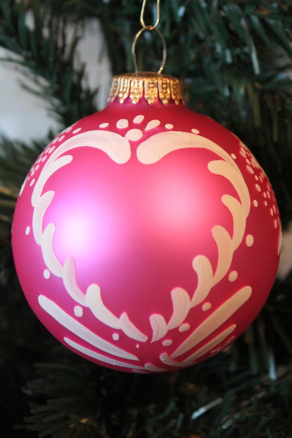 Boule De Noël Personnalisée En Verre Rosetradition Dalsacepeint Main