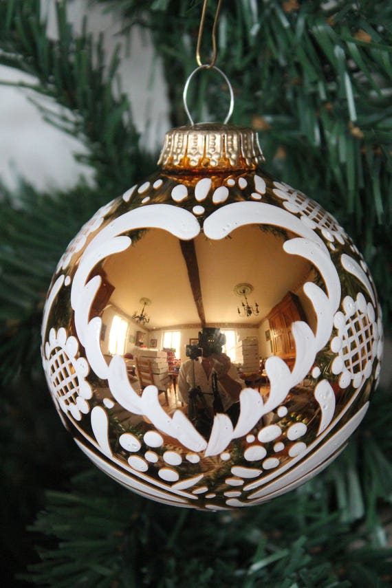Custom Christmas Ball In Glass Shiny Gold Color8cmalsace