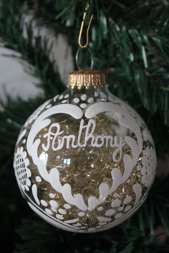 Christmas Balltransparentpersonalizedtraditional Alsatian Pattern8cm