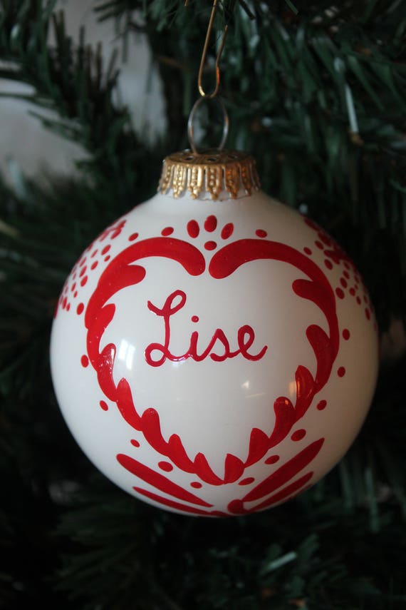 Christmas Ball First Name Glass8cmtradition Alsace
