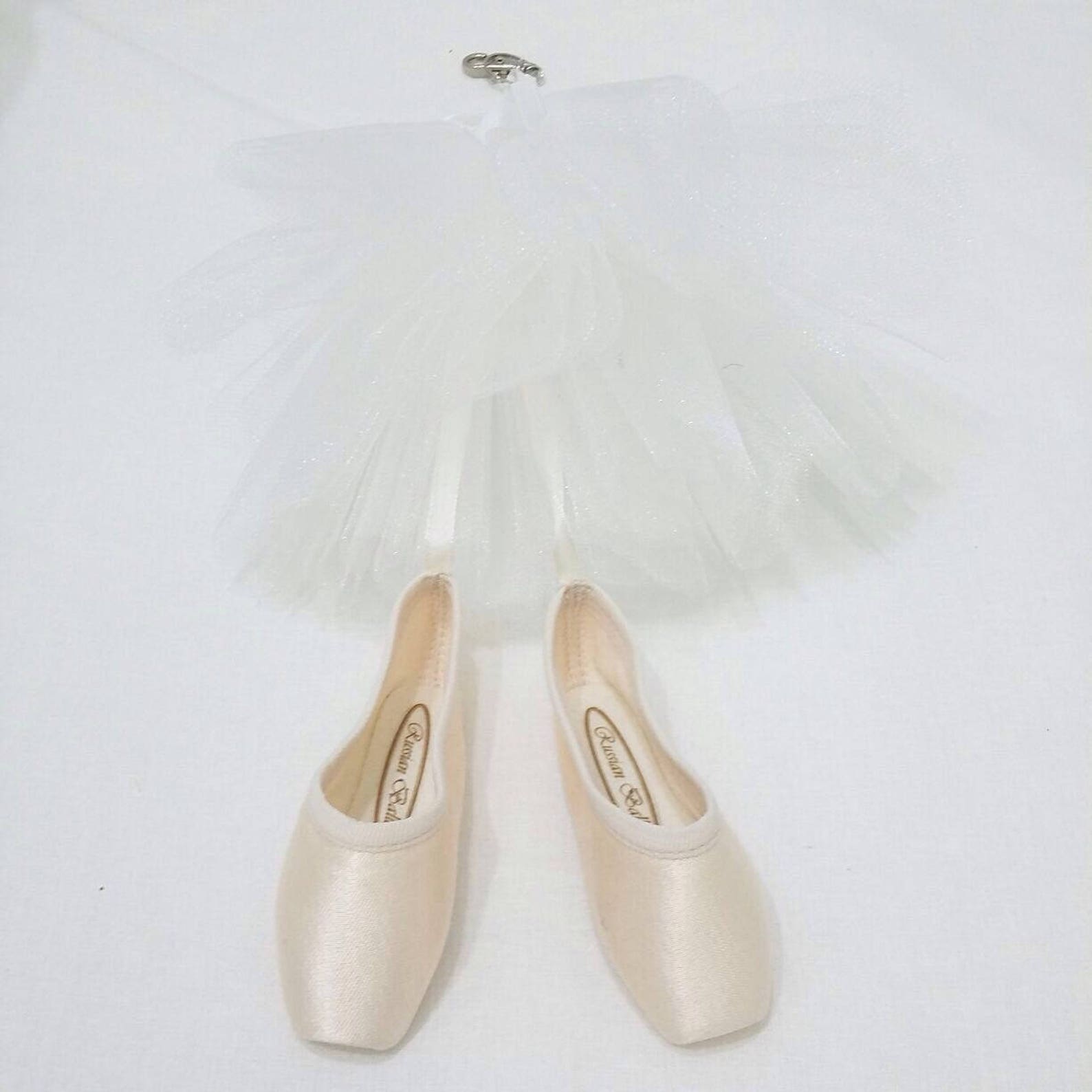 white skirt half-size replica of pointe shoes, mobiles for babies, russian ballet, newborn gift, home decor, bedroom for newborn