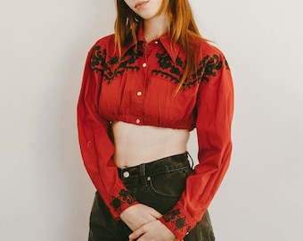 Rare Vintage Jean Paul Gaultier Cropped Western Top: Tribal Rodeo XS-M